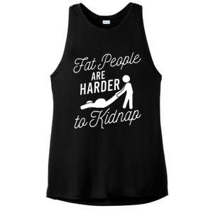 Fat People Are Harder To Kidnap Ladies PosiCharge Tri-Blend Wicking Tank