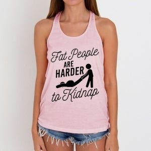 Fat People Are Harder To Kidnap Women's Knotted Racerback Tank