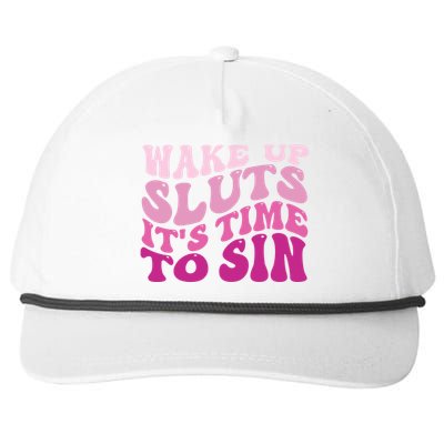 Funny Pride Adult Wake Up Sluts Time To Sin LGBTQ Snapback Five-Panel Rope Hat