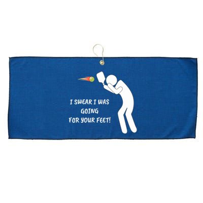 Fun Pickleball, Aiming At Your Feet, Pickleball For Life Large Microfiber Waffle Golf Towel