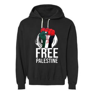 Free Palestine Arabic Support Palestine And Gaza Jerusalem Garment-Dyed Fleece Hoodie