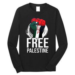 Free Palestine Arabic Support Palestine And Gaza Jerusalem Long Sleeve Shirt