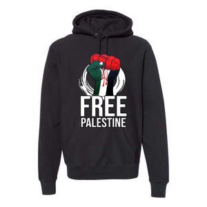 Free Palestine Arabic Support Palestine And Gaza Jerusalem Premium Hoodie