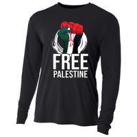 Free Palestine Arabic Support Palestine And Gaza Jerusalem Cooling Performance Long Sleeve Crew