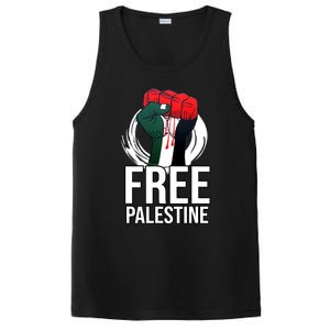 Free Palestine Arabic Support Palestine And Gaza Jerusalem PosiCharge Competitor Tank