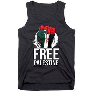 Free Palestine Arabic Support Palestine And Gaza Jerusalem Tank Top