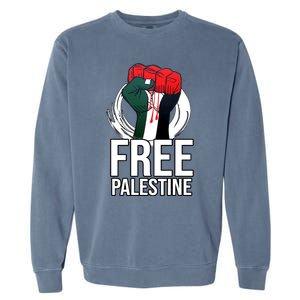 Free Palestine Arabic Support Palestine And Gaza Jerusalem Garment-Dyed Sweatshirt