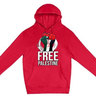 Free Palestine Arabic Support Palestine And Gaza Jerusalem Premium Pullover Hoodie