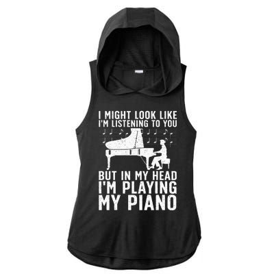 Funny Piano Art Music Keyboard Piano Lovers Ladies PosiCharge Tri-Blend Wicking Draft Hoodie Tank