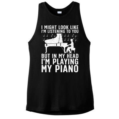 Funny Piano Art Music Keyboard Piano Lovers Ladies PosiCharge Tri-Blend Wicking Tank