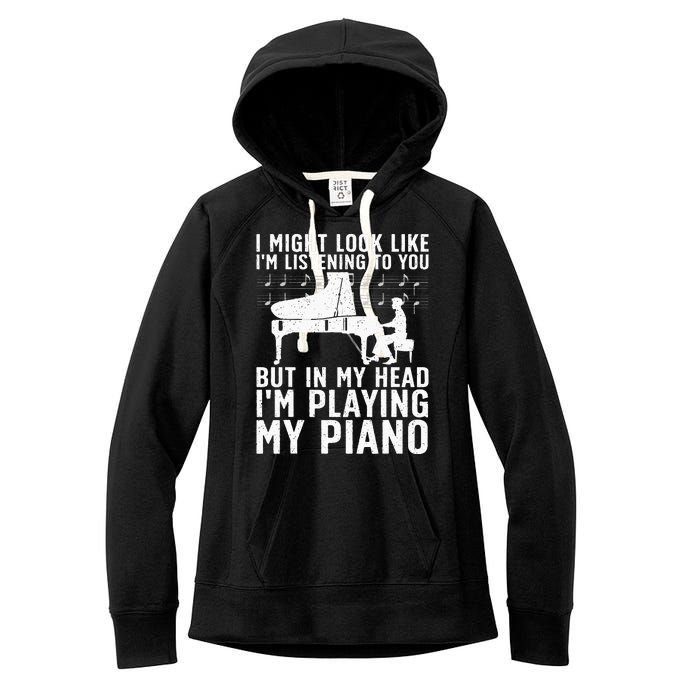 Funny Piano Art Music Keyboard Piano Lovers Women's Fleece Hoodie