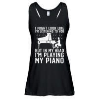 Funny Piano Art Music Keyboard Piano Lovers Ladies Essential Flowy Tank