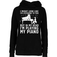 Funny Piano Art Music Keyboard Piano Lovers Womens Funnel Neck Pullover Hood