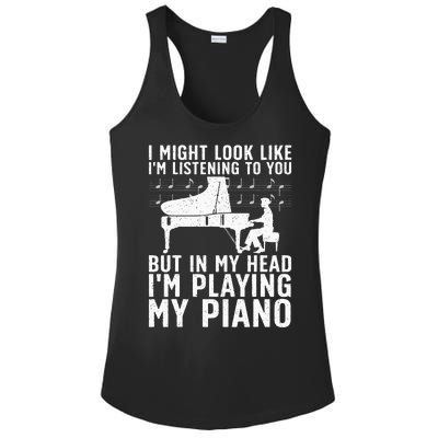 Funny Piano Art Music Keyboard Piano Lovers Ladies PosiCharge Competitor Racerback Tank