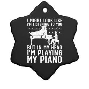 Funny Piano Art Music Keyboard Piano Lovers Ceramic Star Ornament