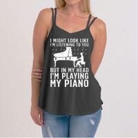 Funny Piano Art Music Keyboard Piano Lovers Women's Strappy Tank