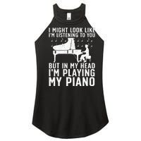 Funny Piano Art Music Keyboard Piano Lovers Women's Perfect Tri Rocker Tank