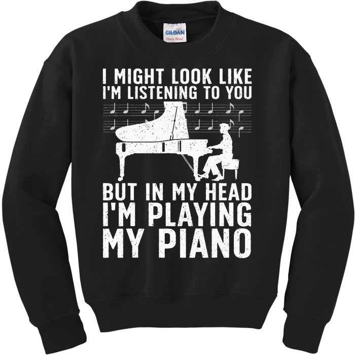 Funny Piano Art Music Keyboard Piano Lovers Kids Sweatshirt