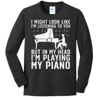 Funny Piano Art Music Keyboard Piano Lovers Kids Long Sleeve Shirt