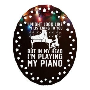 Funny Piano Art Music Keyboard Piano Lovers Ceramic Oval Ornament