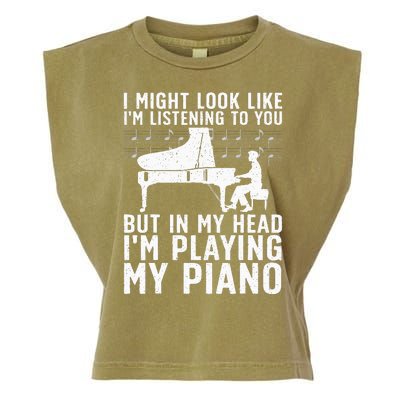 Funny Piano Art Music Keyboard Piano Lovers Garment-Dyed Women's Muscle Tee