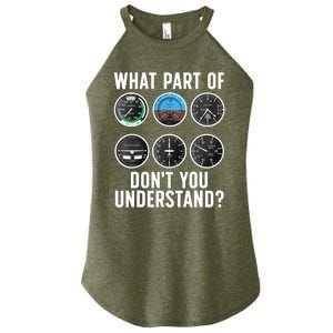 Funny Pilot Art For Wo Airplane Pilots Aviation Lover Women's Perfect Tri Rocker Tank