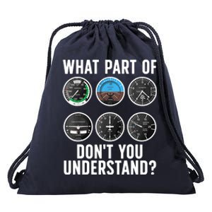 Funny Pilot Art For Wo Airplane Pilots Aviation Lover Drawstring Bag