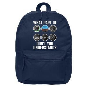 Funny Pilot Art For Wo Airplane Pilots Aviation Lover 16 in Basic Backpack