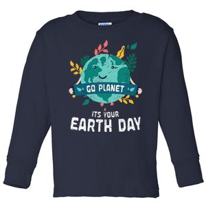 Funny Planet Birthday Go Planet Its Your Earth Day Toddler Long Sleeve Shirt