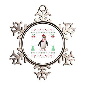 Funny Penguins Bird Xmas Gift Ugly Penguin Christmas Great Gift Metallic Star Ornament