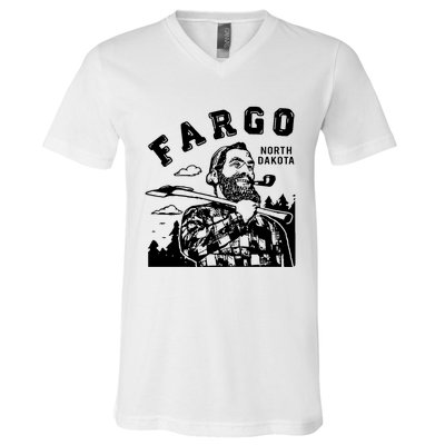 Fargo Paul Bunyan North Dakota V-Neck T-Shirt