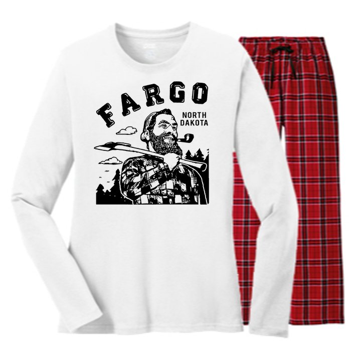 Fargo Paul Bunyan North Dakota Women's Long Sleeve Flannel Pajama Set 