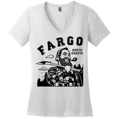 Fargo Paul Bunyan North Dakota Women's V-Neck T-Shirt