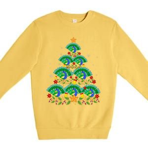 Funny Peacock Bird Lover Xmas Peacock Christmas Tree Premium Crewneck Sweatshirt