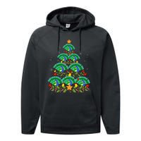 Funny Peacock Bird Lover Xmas Peacock Christmas Tree Performance Fleece Hoodie