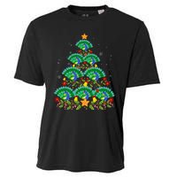 Funny Peacock Bird Lover Xmas Peacock Christmas Tree Cooling Performance Crew T-Shirt