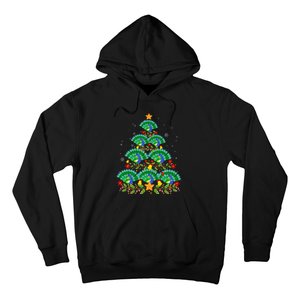 Funny Peacock Bird Lover Xmas Peacock Christmas Tree Hoodie