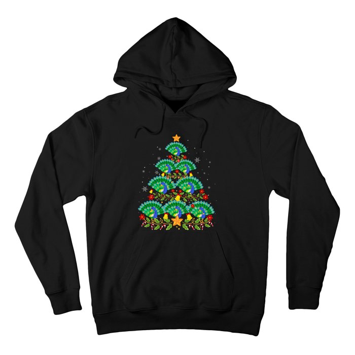 Funny Peacock Bird Lover Xmas Peacock Christmas Tree Hoodie