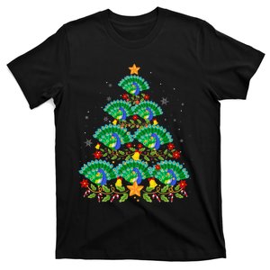 Funny Peacock Bird Lover Xmas Peacock Christmas Tree T-Shirt