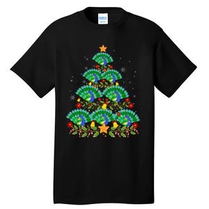 Funny Peacock Bird Lover Xmas Peacock Christmas Tree Tall T-Shirt