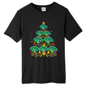 Funny Peacock Bird Lover Xmas Peacock Christmas Tree Tall Fusion ChromaSoft Performance T-Shirt