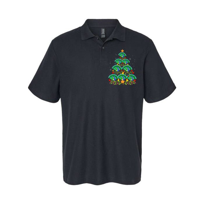 Funny Peacock Bird Lover Xmas Peacock Christmas Tree Softstyle Adult Sport Polo