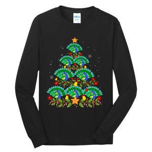 Funny Peacock Bird Lover Xmas Peacock Christmas Tree Tall Long Sleeve T-Shirt