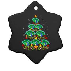 Funny Peacock Bird Lover Xmas Peacock Christmas Tree Ceramic Star Ornament