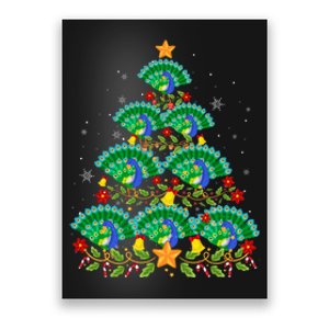 Funny Peacock Bird Lover Xmas Peacock Christmas Tree Poster