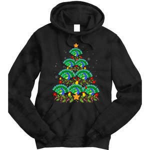 Funny Peacock Bird Lover Xmas Peacock Christmas Tree Tie Dye Hoodie