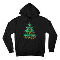 Funny Peacock Bird Lover Xmas Peacock Christmas Tree Tall Hoodie