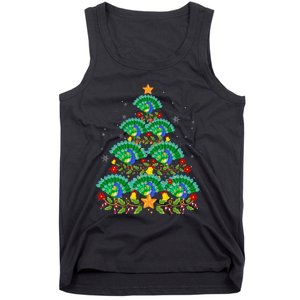 Funny Peacock Bird Lover Xmas Peacock Christmas Tree Tank Top