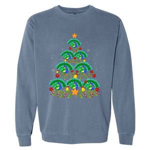 Funny Peacock Bird Lover Xmas Peacock Christmas Tree Garment-Dyed Sweatshirt