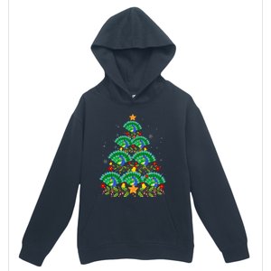 Funny Peacock Bird Lover Xmas Peacock Christmas Tree Urban Pullover Hoodie